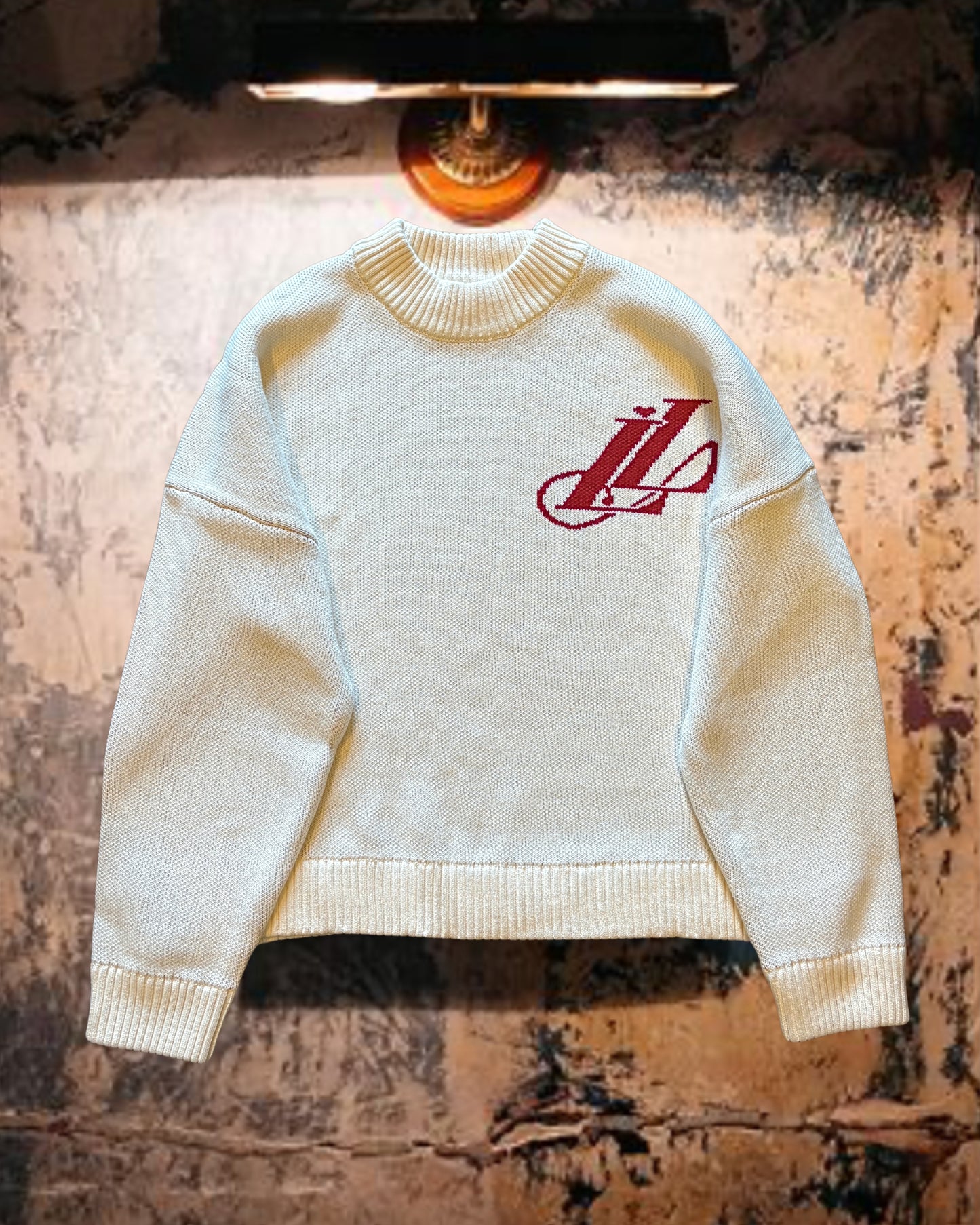 The Cream and Red Knit.