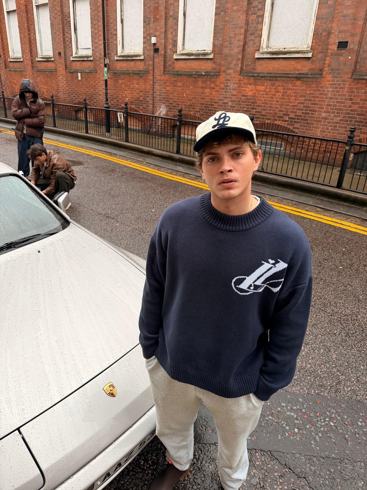 Cream and Navy Cap